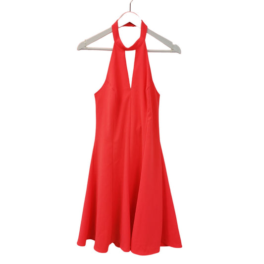 Amanda Uprichard Neon Orange Halter Mini Dress Size S/M