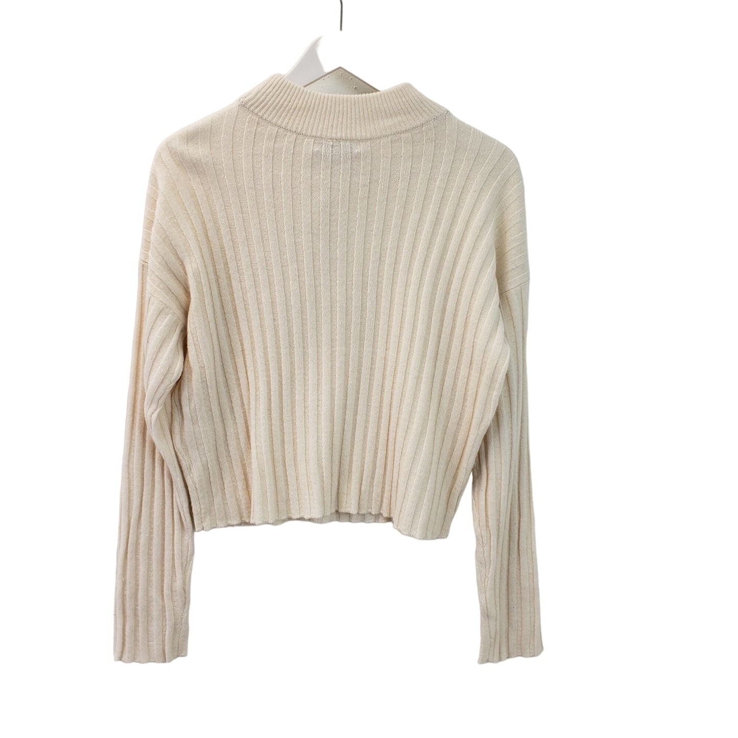 NWT Madewell Wool Blend Levi Ribbed Mock Cropped Sweater Size Medium