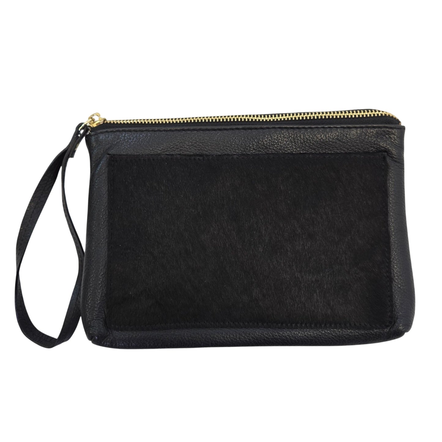 Latico Pebble Leather and Pony Hair Accent Clutch Wristlet