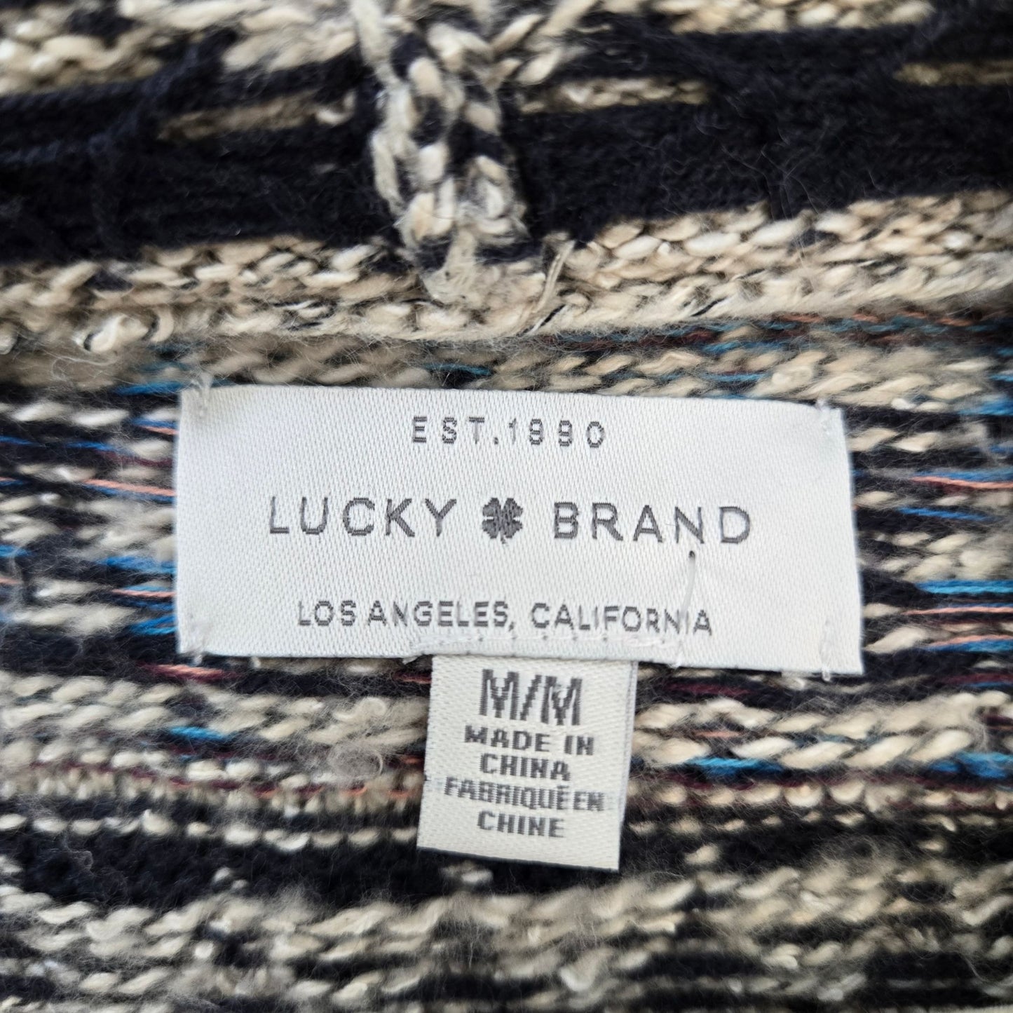 Lucky Brand Aztec Print Open Cardigan Sweater Size Medium