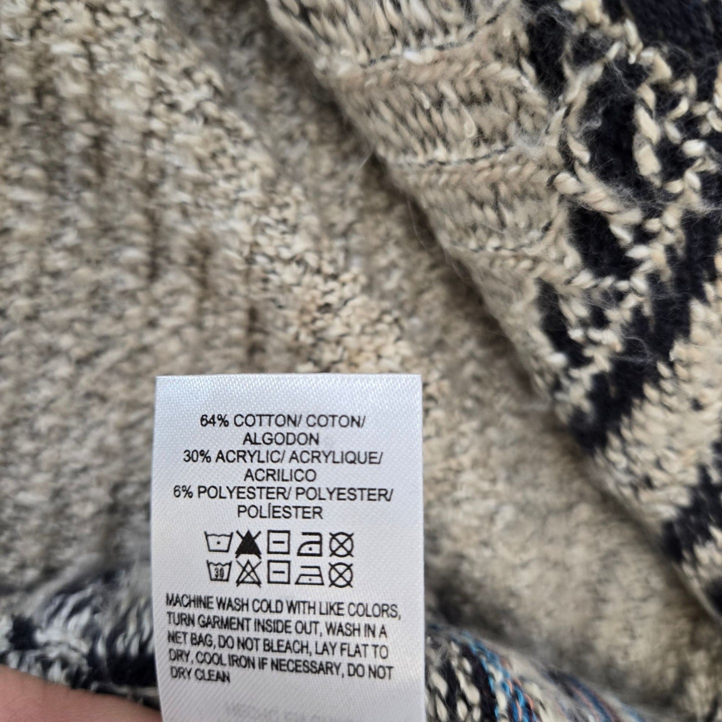 Lucky Brand Aztec Print Open Cardigan Sweater Size Medium