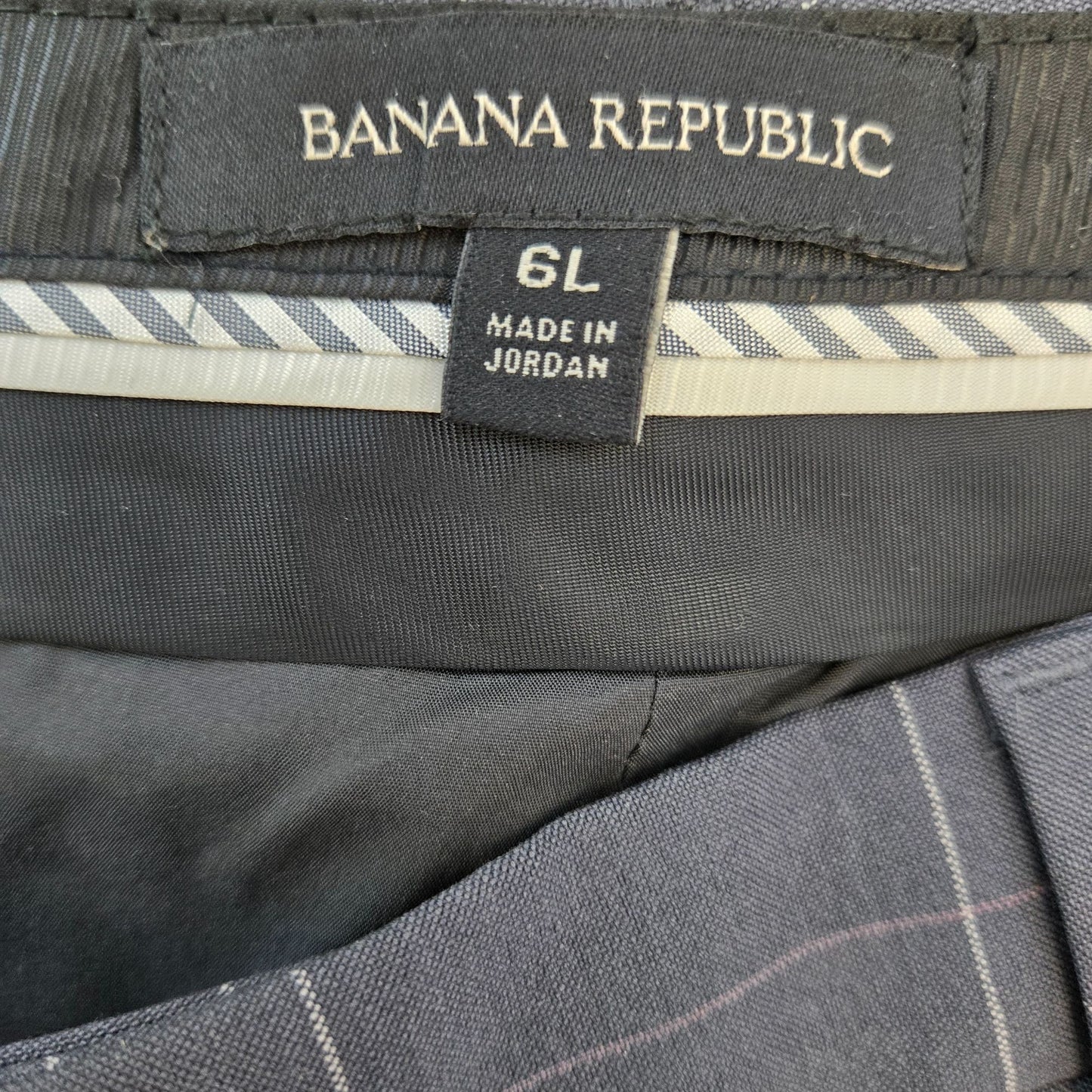 Banana Republic Logan Fit 100% Wool Plaid Trouser Pants Size 6 Long