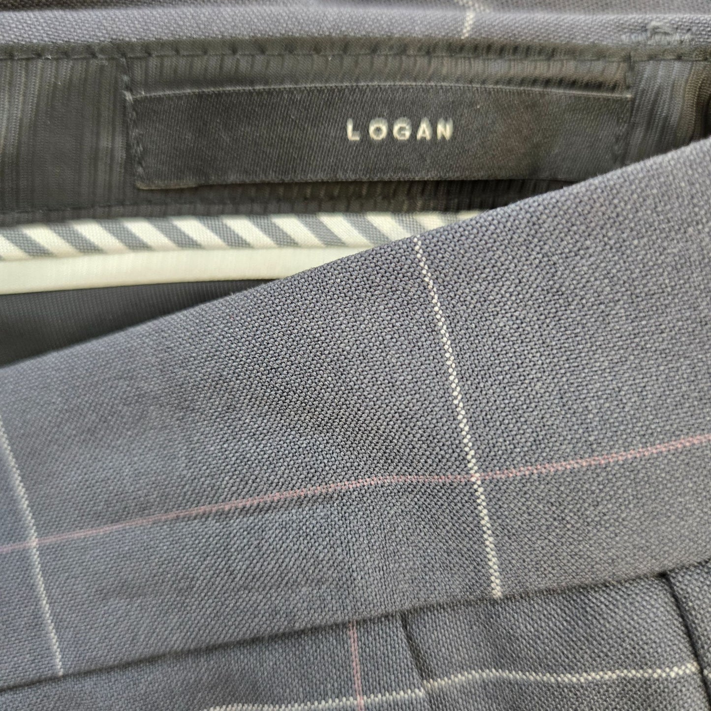 Banana Republic Logan Fit 100% Wool Plaid Trouser Pants Size 6 Long
