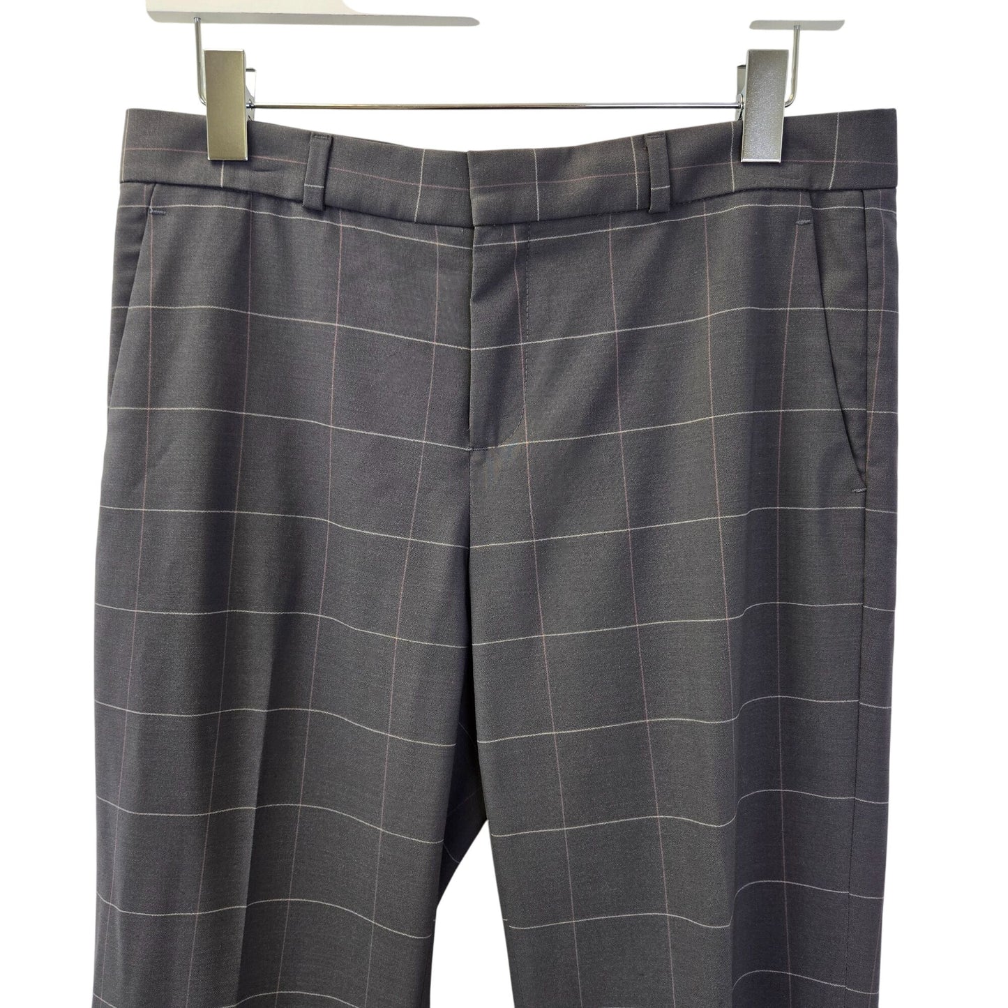 Banana Republic Logan Fit 100% Wool Plaid Trouser Pants Size 6 Long