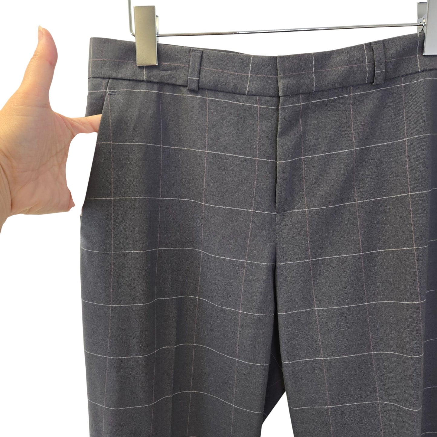 Banana Republic Logan Fit 100% Wool Plaid Trouser Pants Size 6 Long