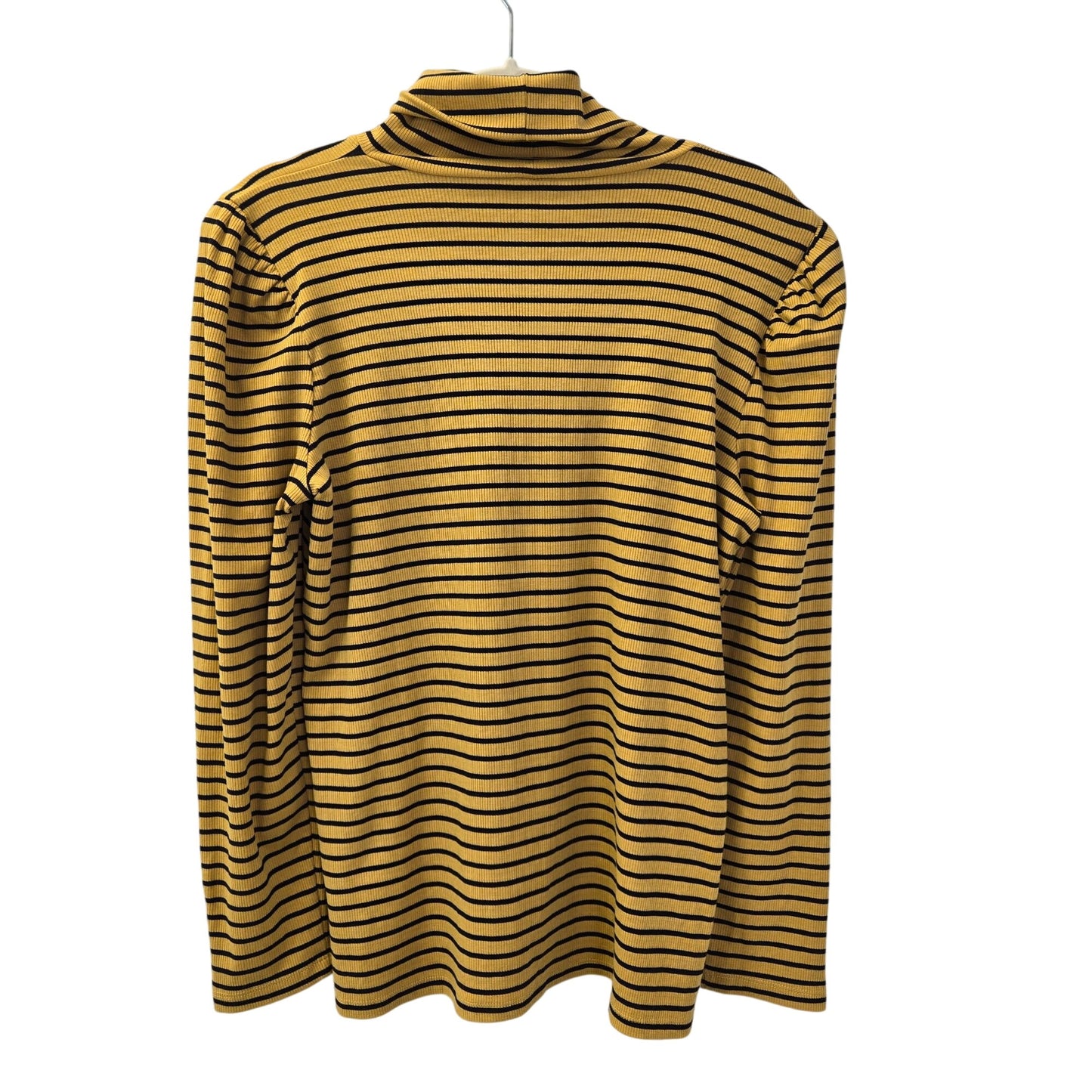 Talbots Striped Puff Sleeve Ribbed Turtleneck Top Size Large