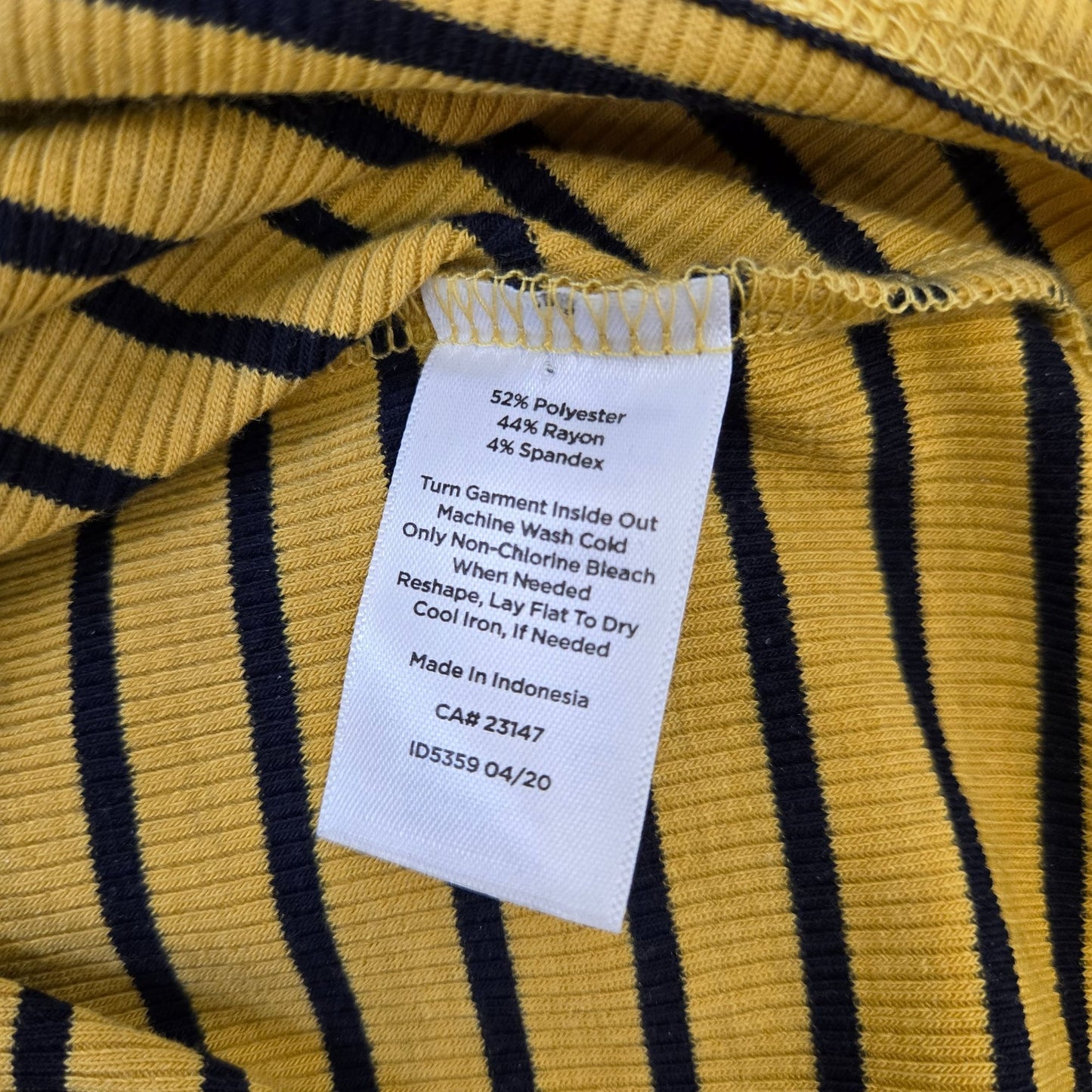 Talbots Striped Puff Sleeve Ribbed Turtleneck Top Size Large