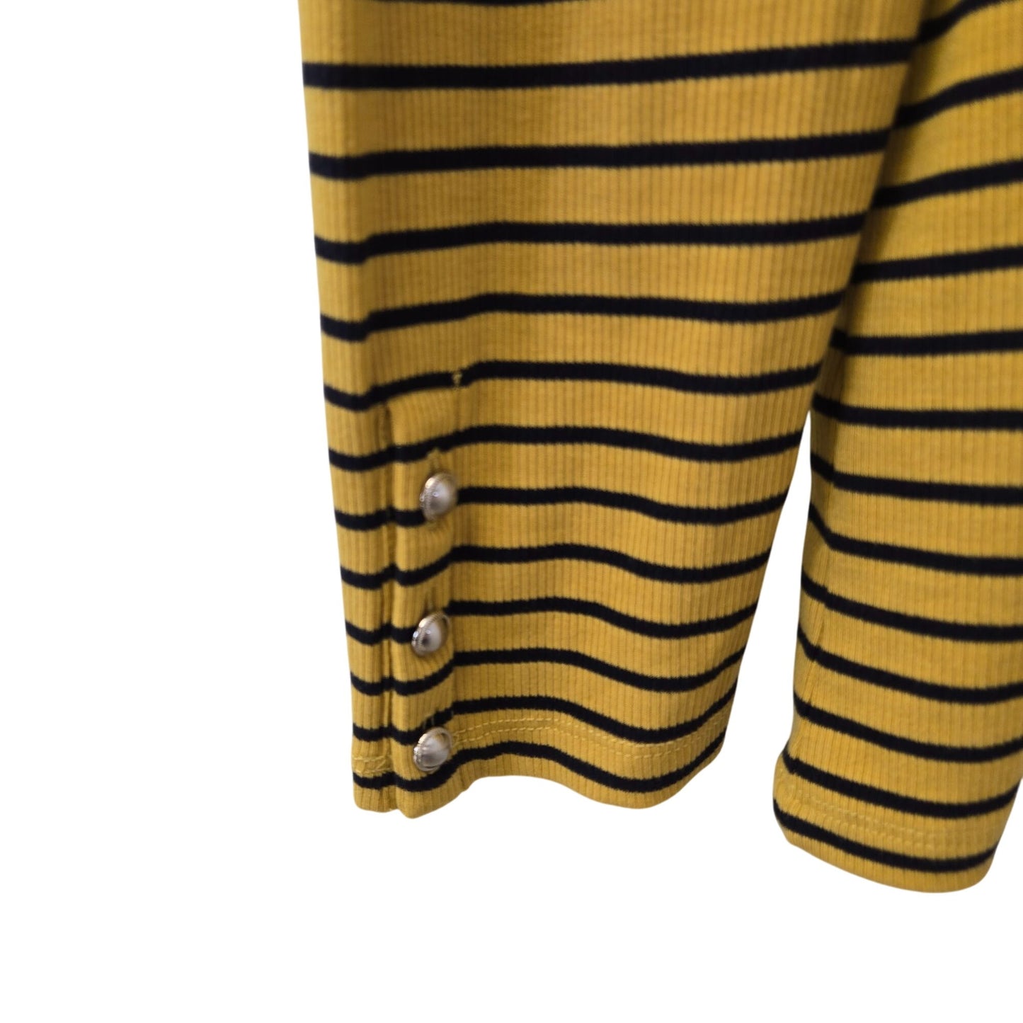 Talbots Striped Puff Sleeve Ribbed Turtleneck Top Size Large