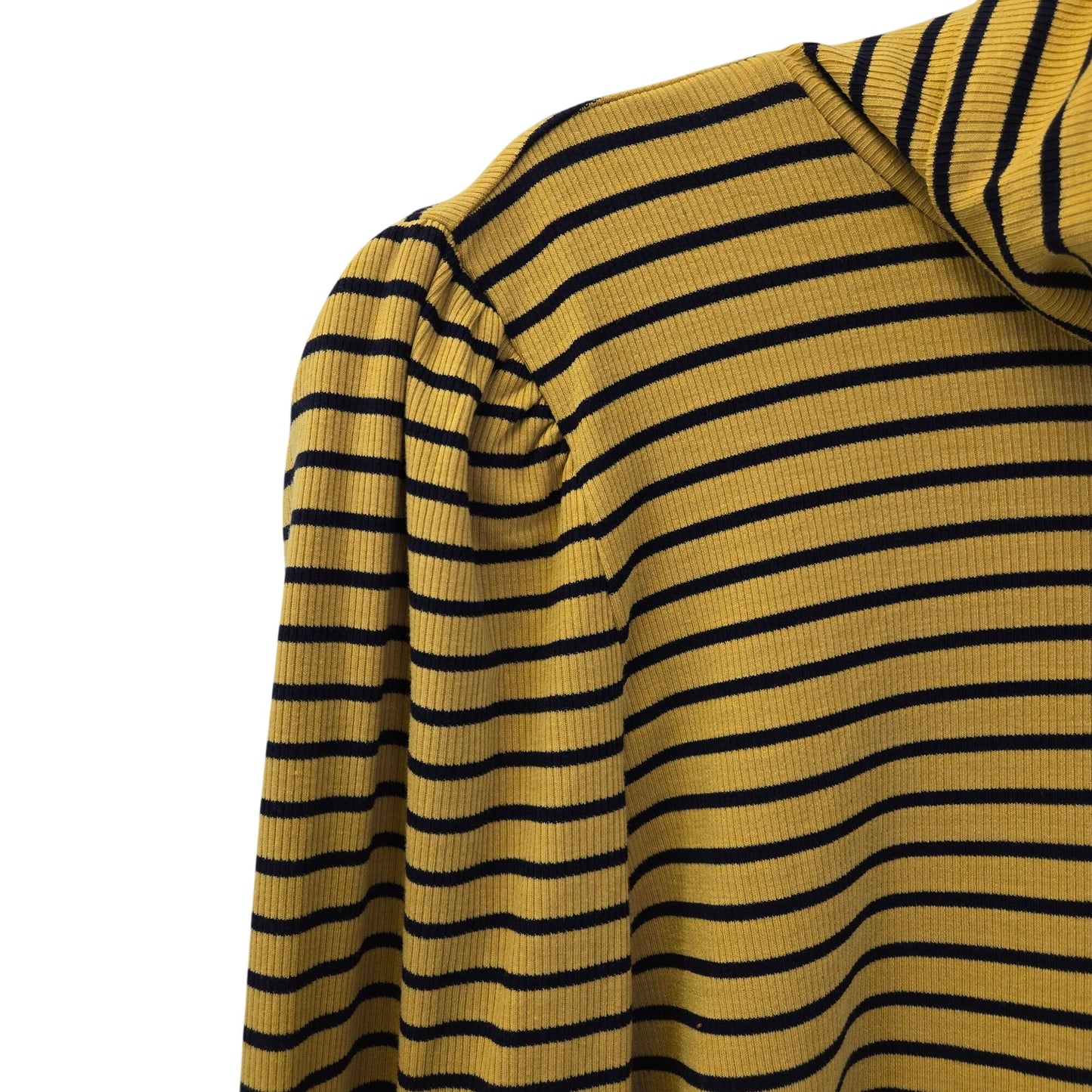 Talbots Striped Puff Sleeve Ribbed Turtleneck Top Size Large