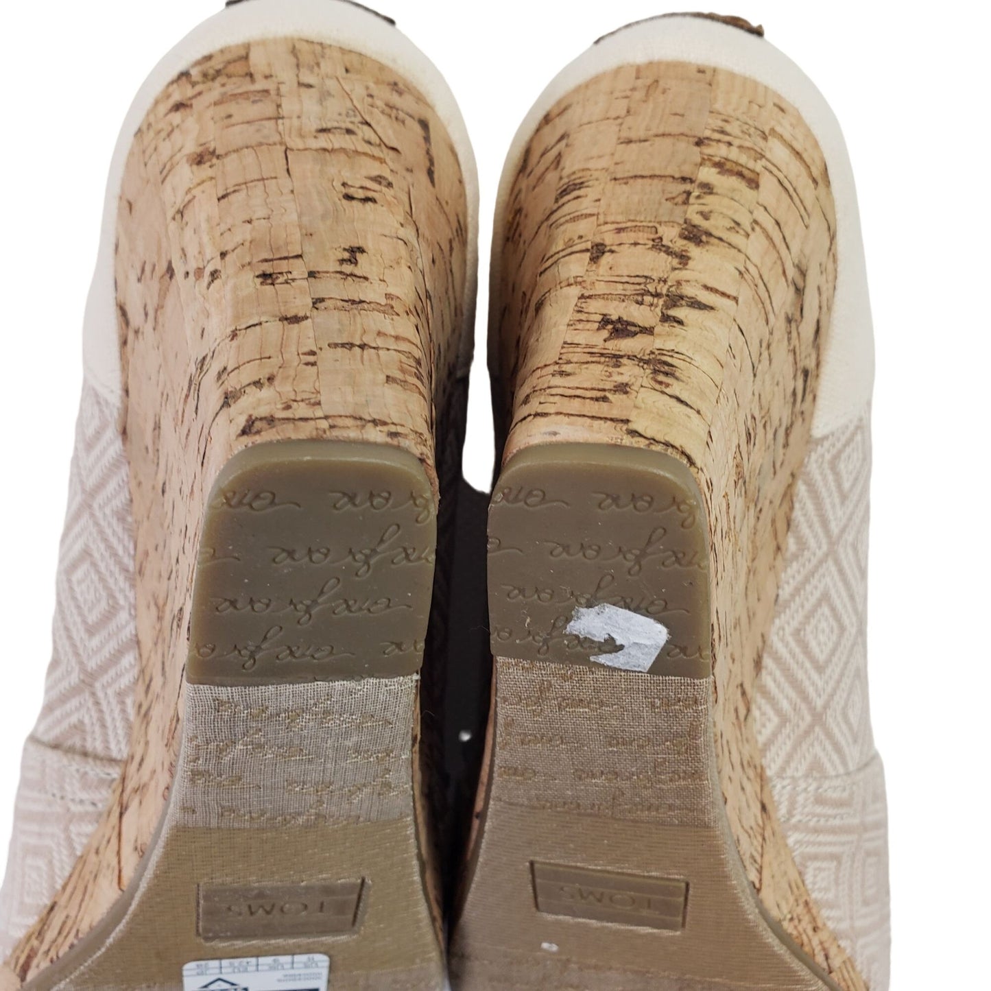 Toms Stella Canvas Cork Wedge Sandals Size 11
