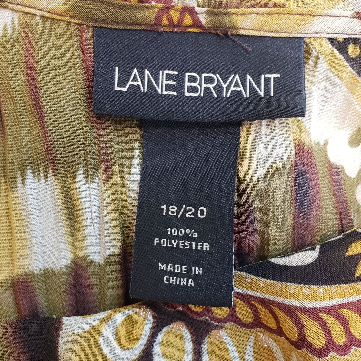Lane Bryant Pleated Paisley Mixed Print Blouse Size 18/20