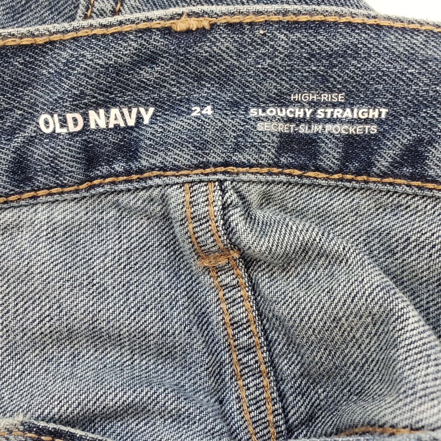 NWT Old Navy High Rise Slouchy Straight Distressed Button Fly Jeans Size 24 Plus