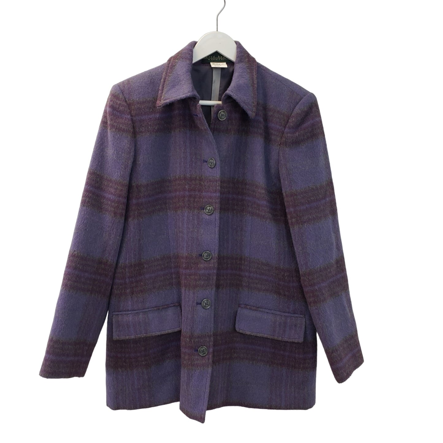 Harve Benard Wool & Alpaca Blend Plaid Jacket Size 8