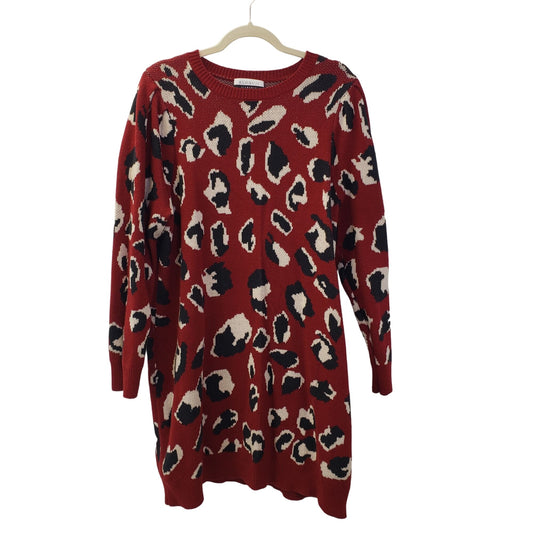 Eloquii Elements Leopard Print Puff Sleeve Sweater Dress Size 18/20