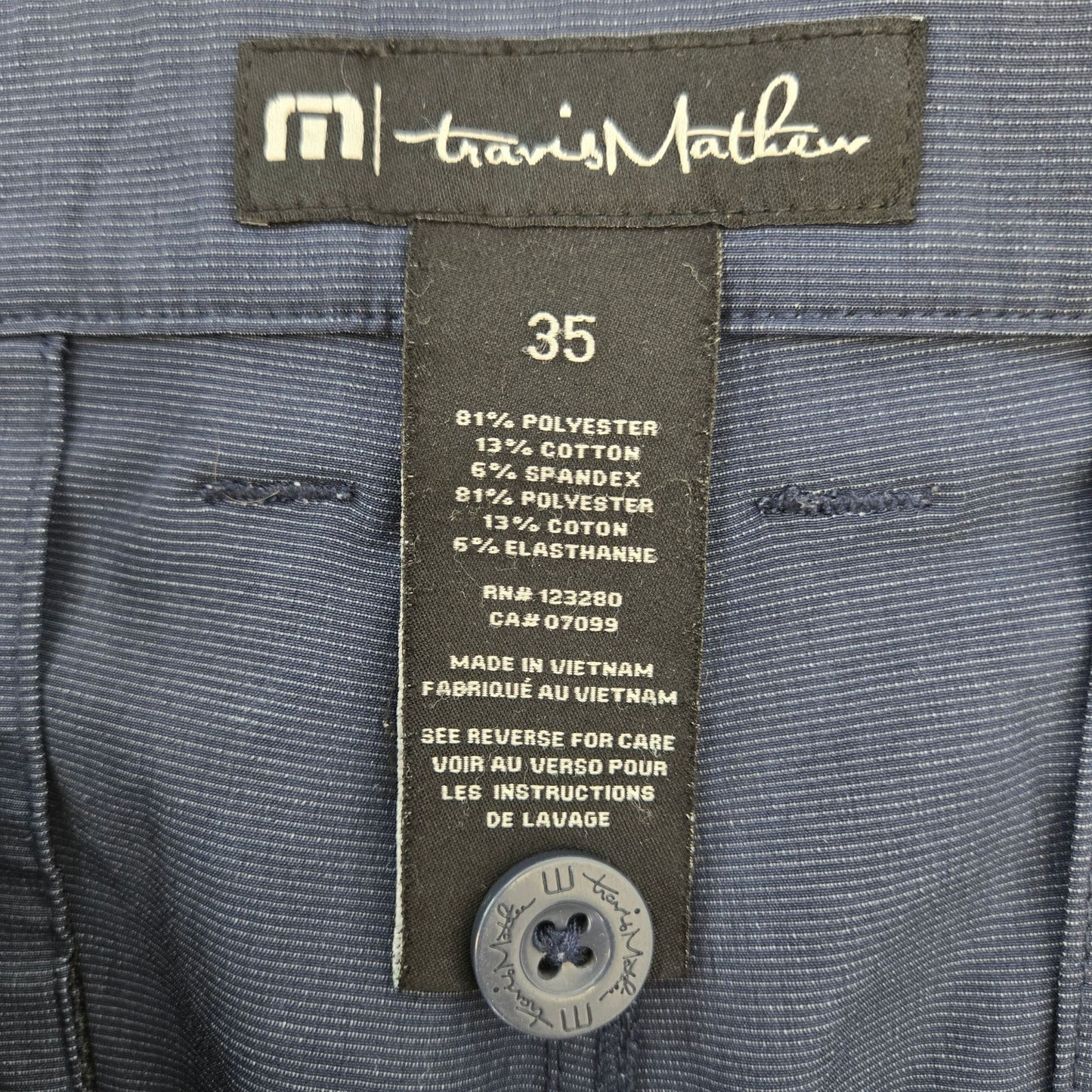 Travis Mathew Beck Golf Shorts 10" Size 35
