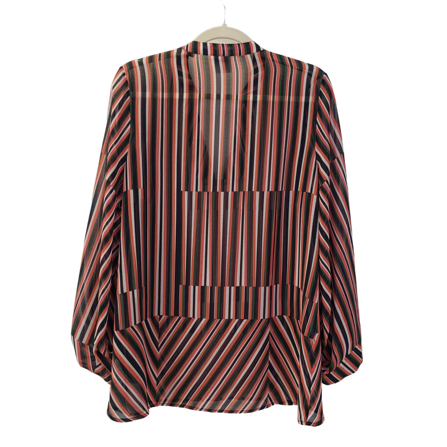 Cabi #5519 Ultimate Striped Balloon Sleeve Blouse Size Small