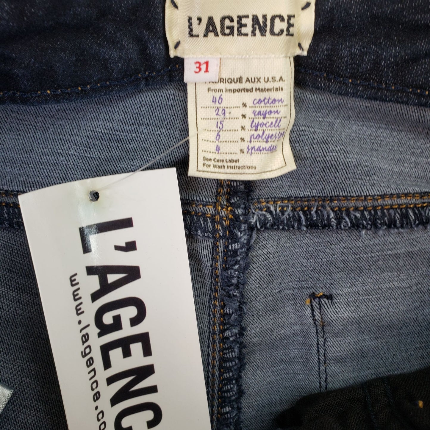 NWT L'Agence Margot High Rise Skinny Jeans in Midnight Size 31