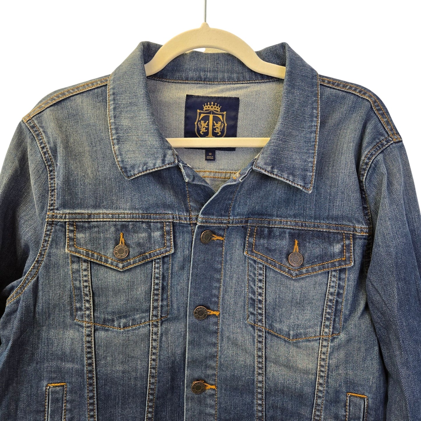 Talbots Full Button Closure Denim Jacket Size 18