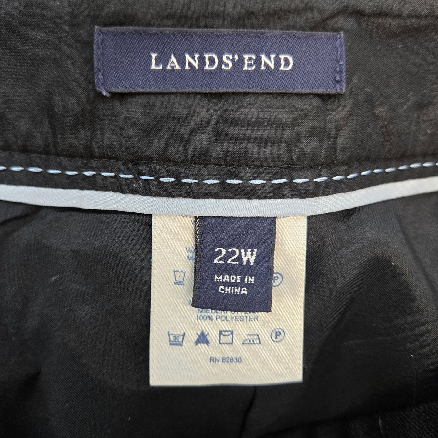 Lands' End 100% Wool Trouser Pants Size 22W