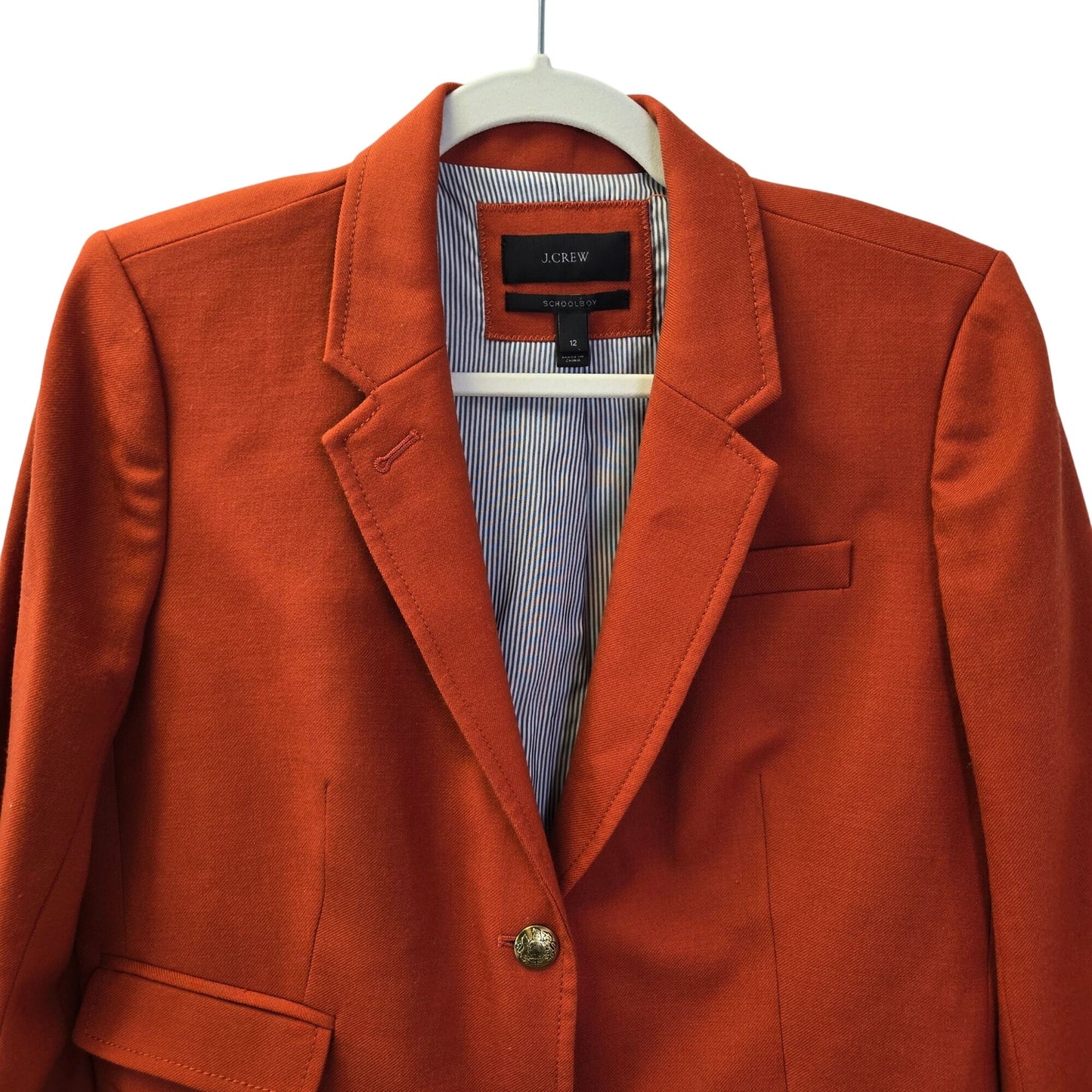 J. Crew Wool Schoolboy Two Button Blazer Jacket Size 12