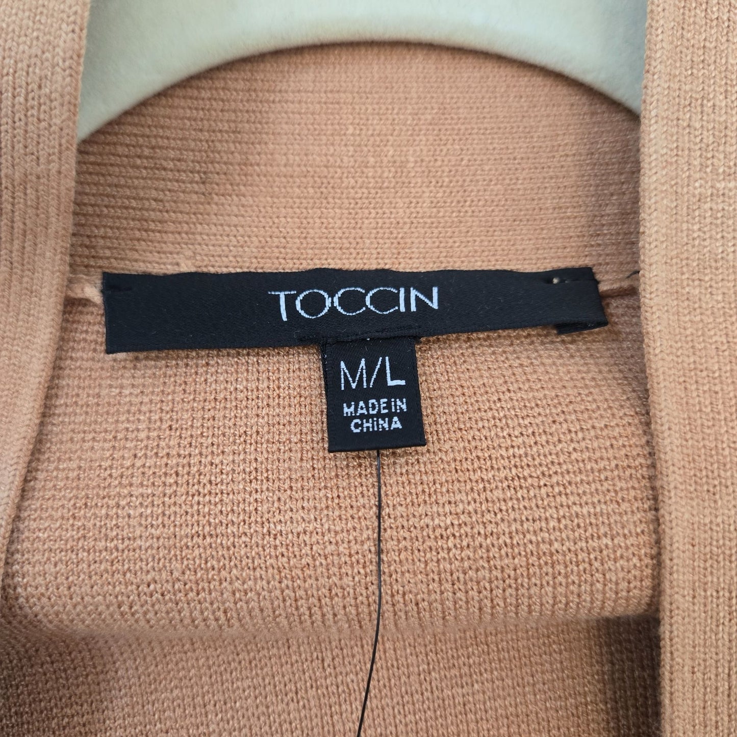 NWT Toccin Jade Knit Longline Open Cardigan Topper in Camel Size M/L *REPAIRED*