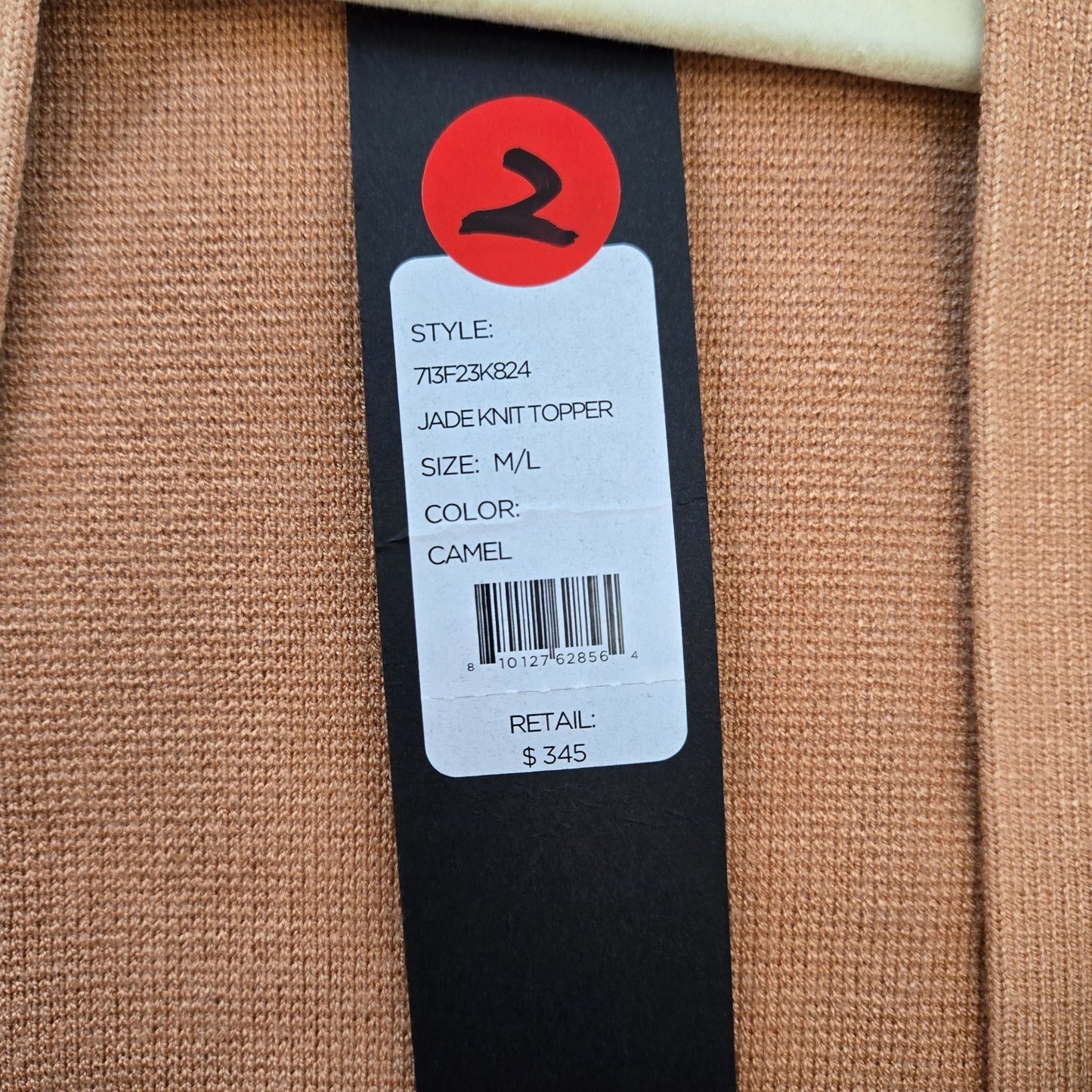 NWT Toccin Jade Knit Longline Open Cardigan Topper in Camel Size M/L *REPAIRED*