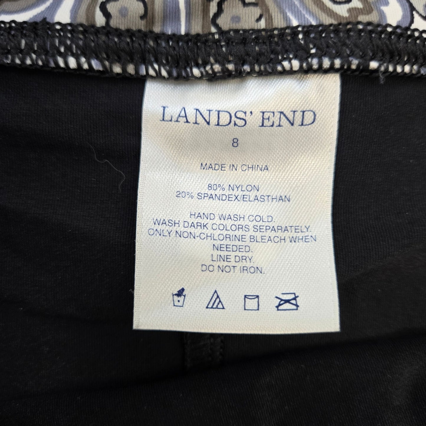 Lands' End Paisley Print Swim Skirt Size 8