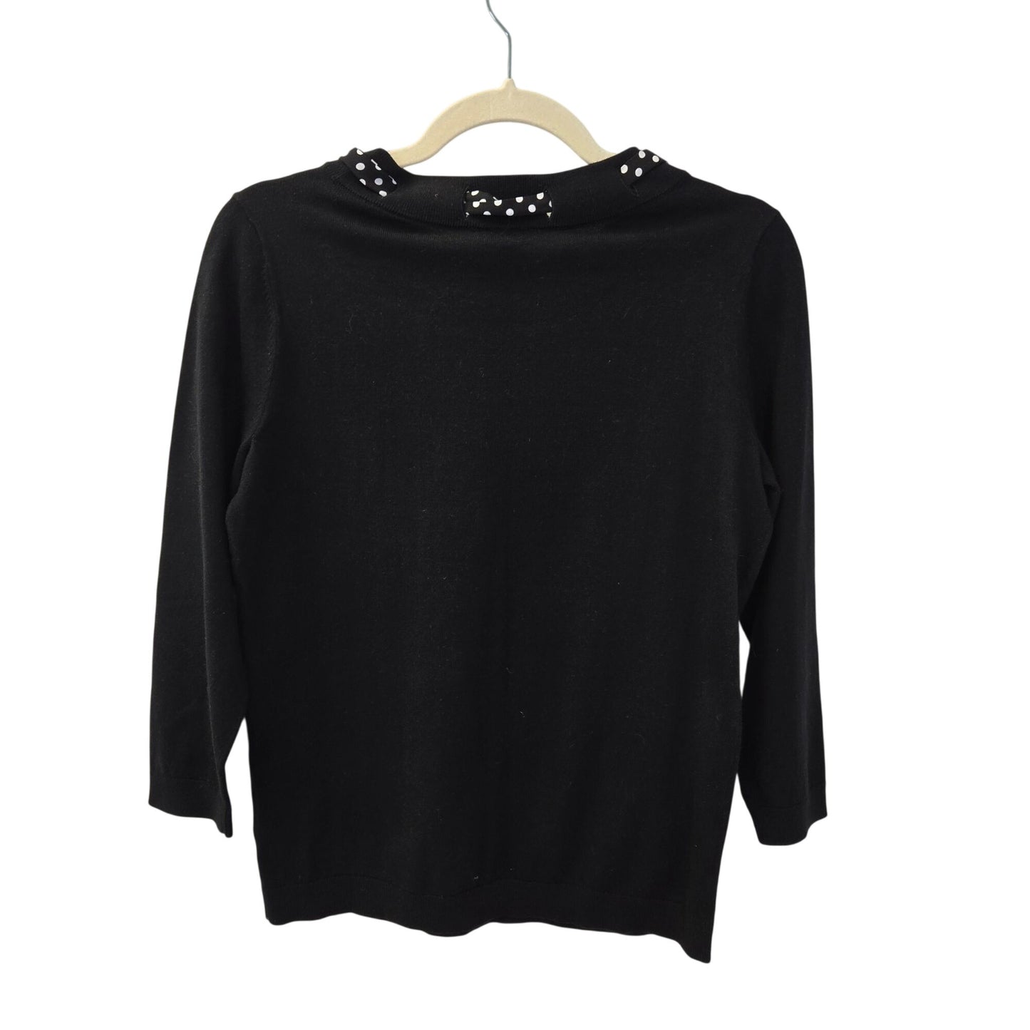 NWT Talbots Outlet Polka Dot Ribbon Detail 3/4 Sleeve Sweater Size Small