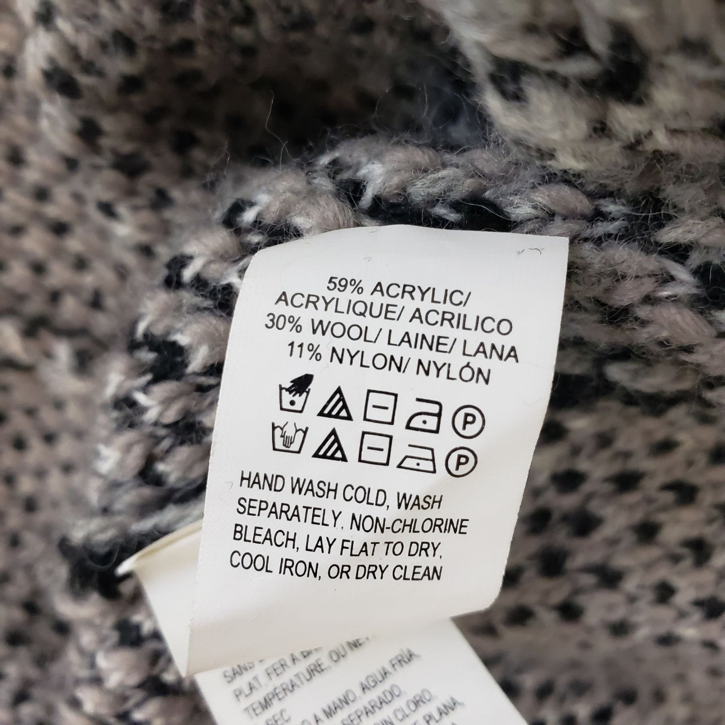 Lucky Brand Wool Blend Aztec Print Open Cardigan Sweater Size XS/S