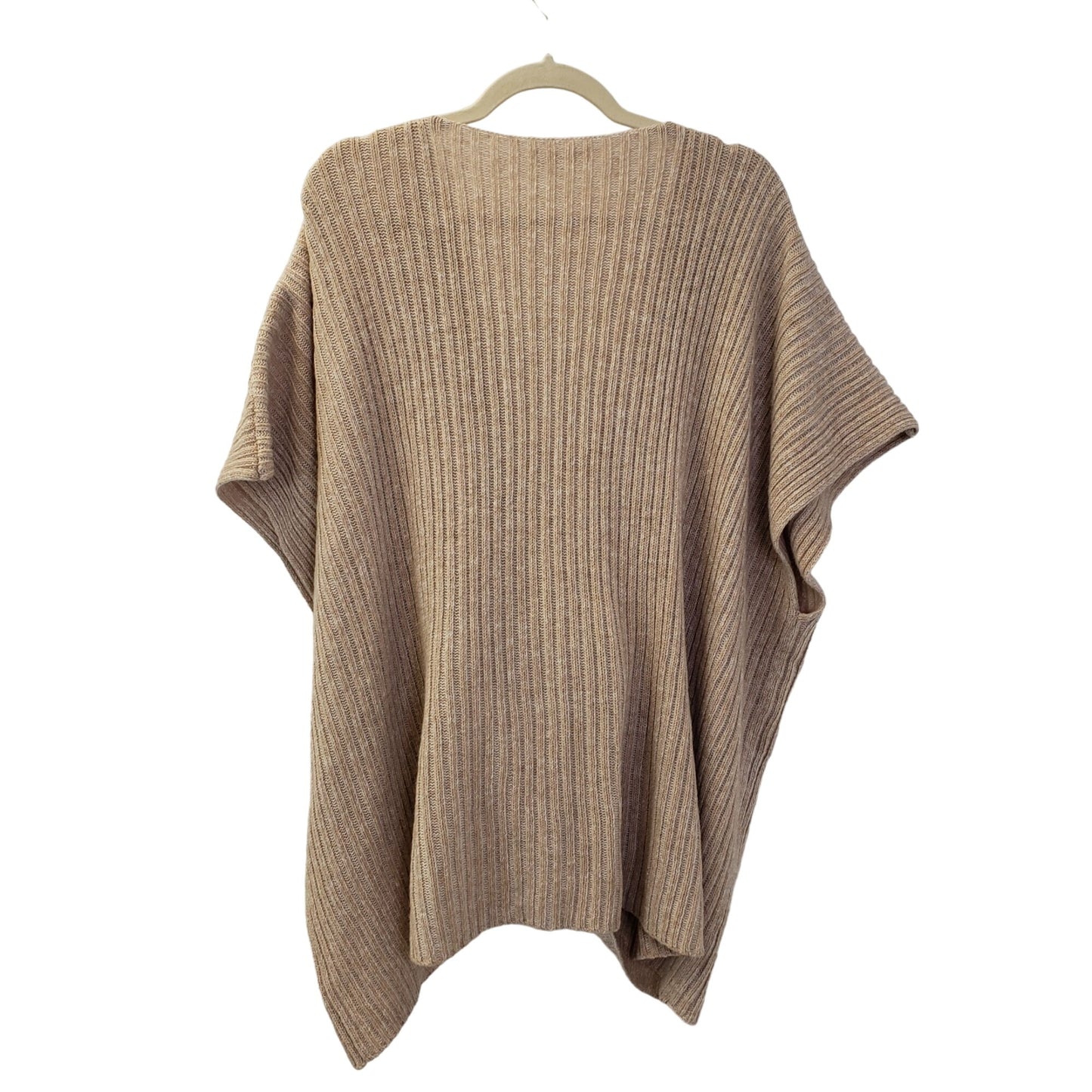 Anthropologie Wool Blend Ribbed Criss-Cross Poncho Sweater