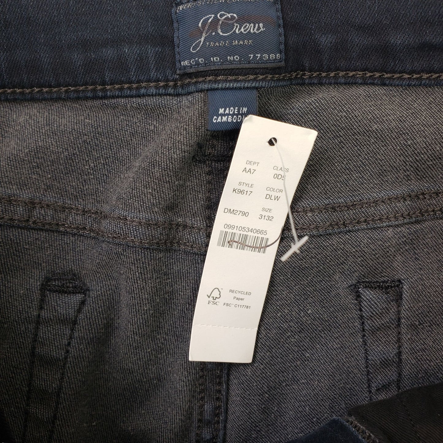 NWT J. Crew 484 Slim Fit Jeans in Gray Lake Size 31x32