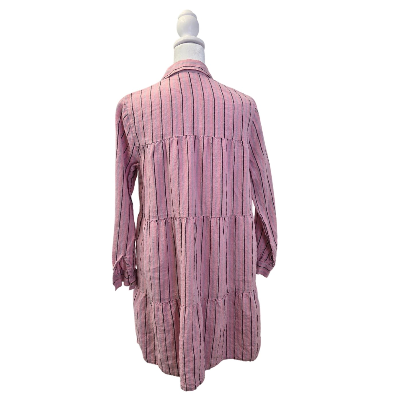 J. Jill Love Linen 100% Linen Tiered Shirt Dress Size XS Petite