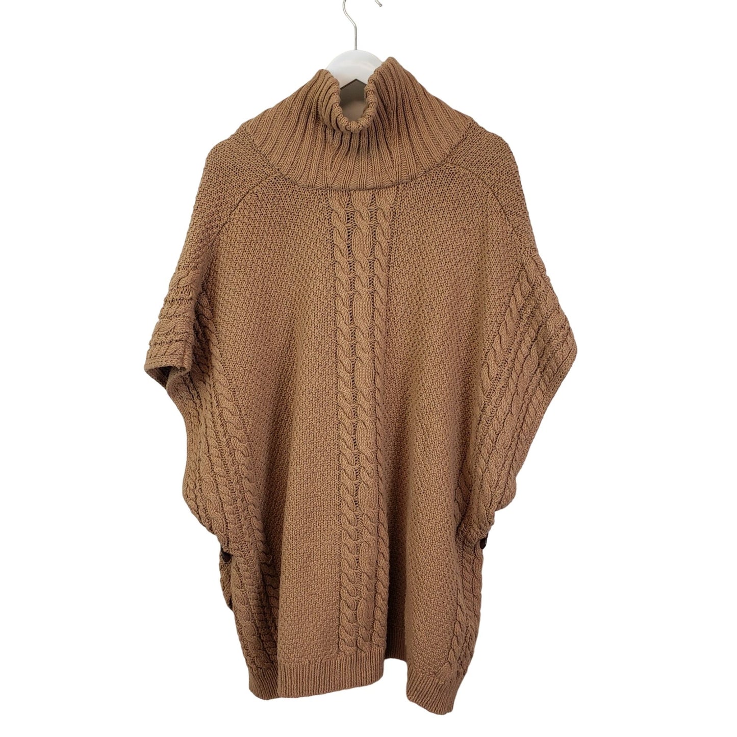 Talbots Oversized Wool Blend Cable Knit Poncho Sweater Size S/M