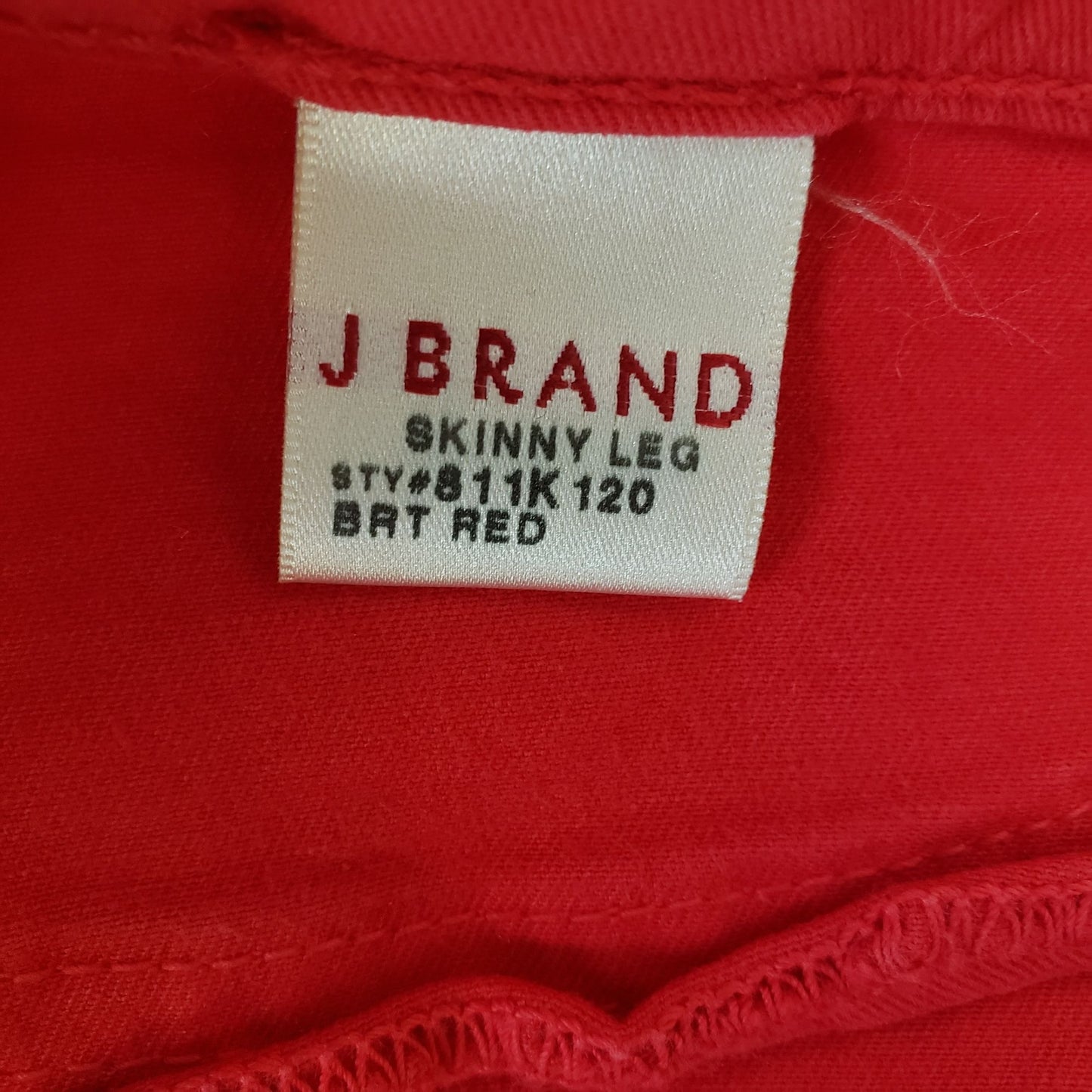 J Brand Bright Red Skinny Leg Jeans Size 28