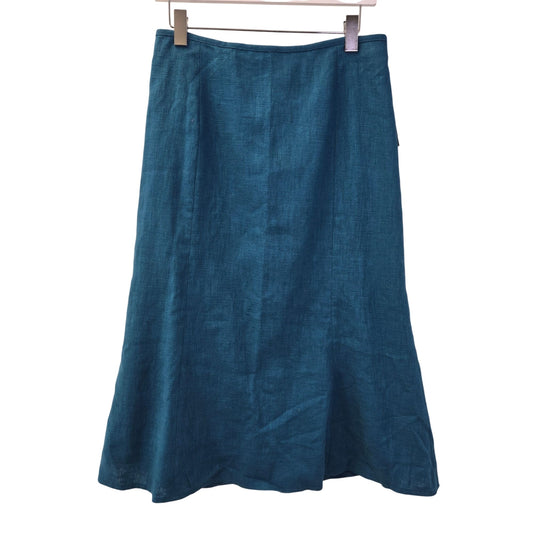 NWT Harve Benard 100% Linen A-Line Midi Skirt Size 6