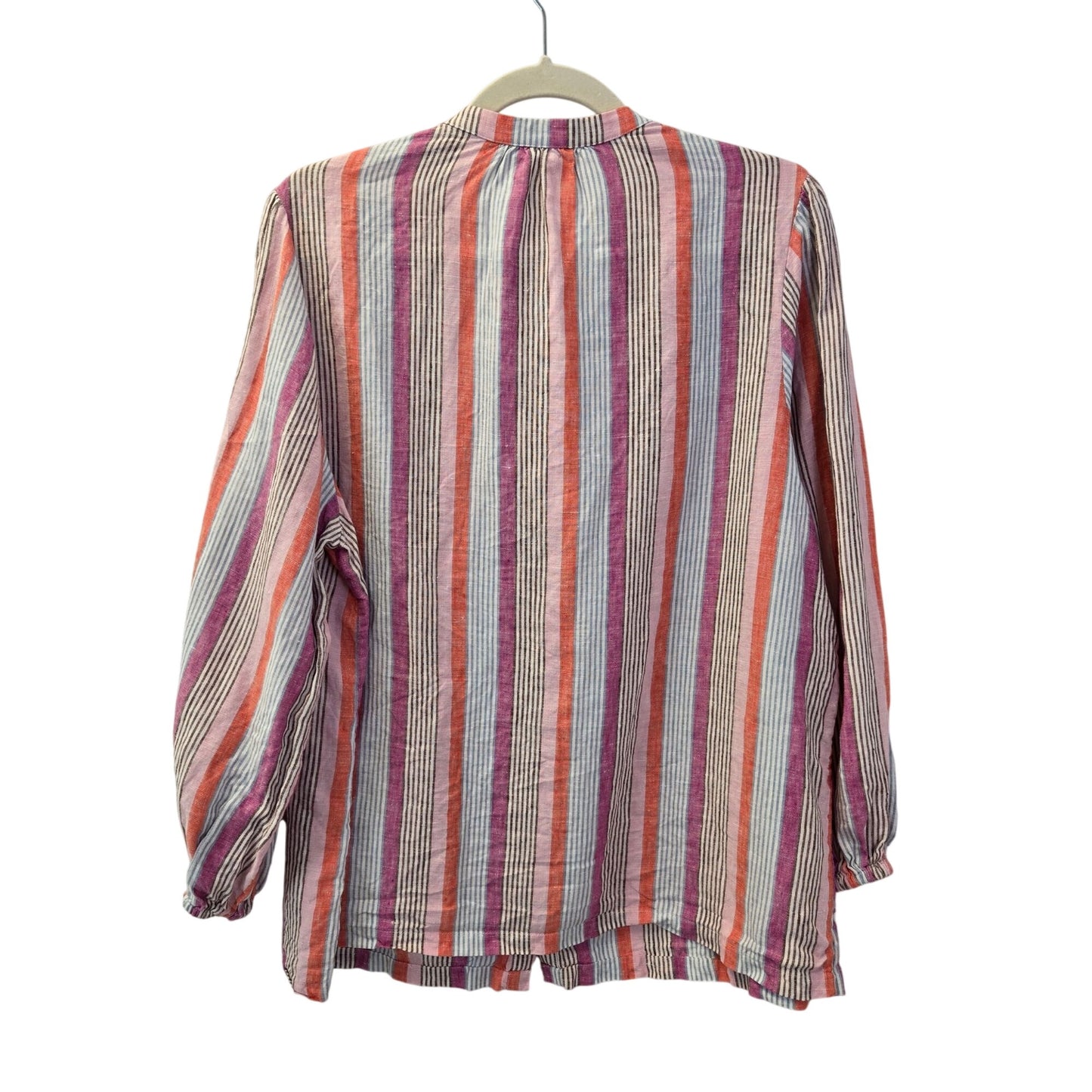 Boden 100% Linen Striped Button Down Shirt Size 14