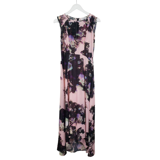 Carmen Marc Valvo Floral Hi-Low Hem Midi Dress Size 2