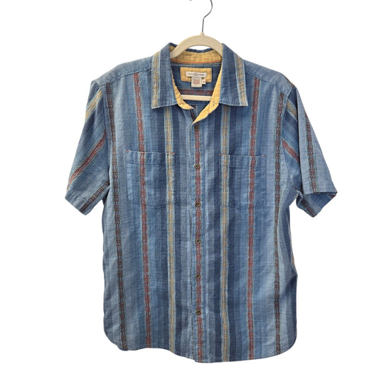 Carbon2Cobalt Aztec Print Short Sleeve Button Down Shirt Size Medium