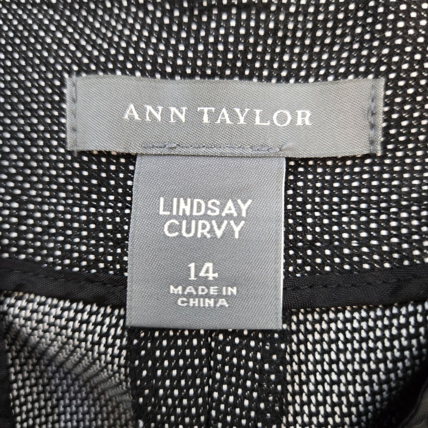 Ann Taylor Lindsay Curvy Dot Print Trouser Pants Size 14