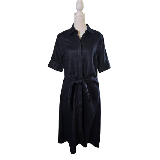 Lauren Ralph Lauren Wakana 100% Linen Belted Shirt Dress Size 6