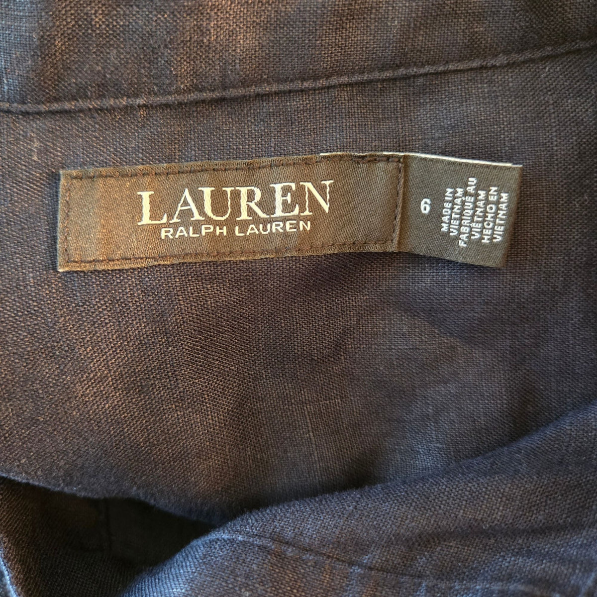 Lauren Ralph Lauren Wakana 100% Linen Belted Shirt Dress Size 6