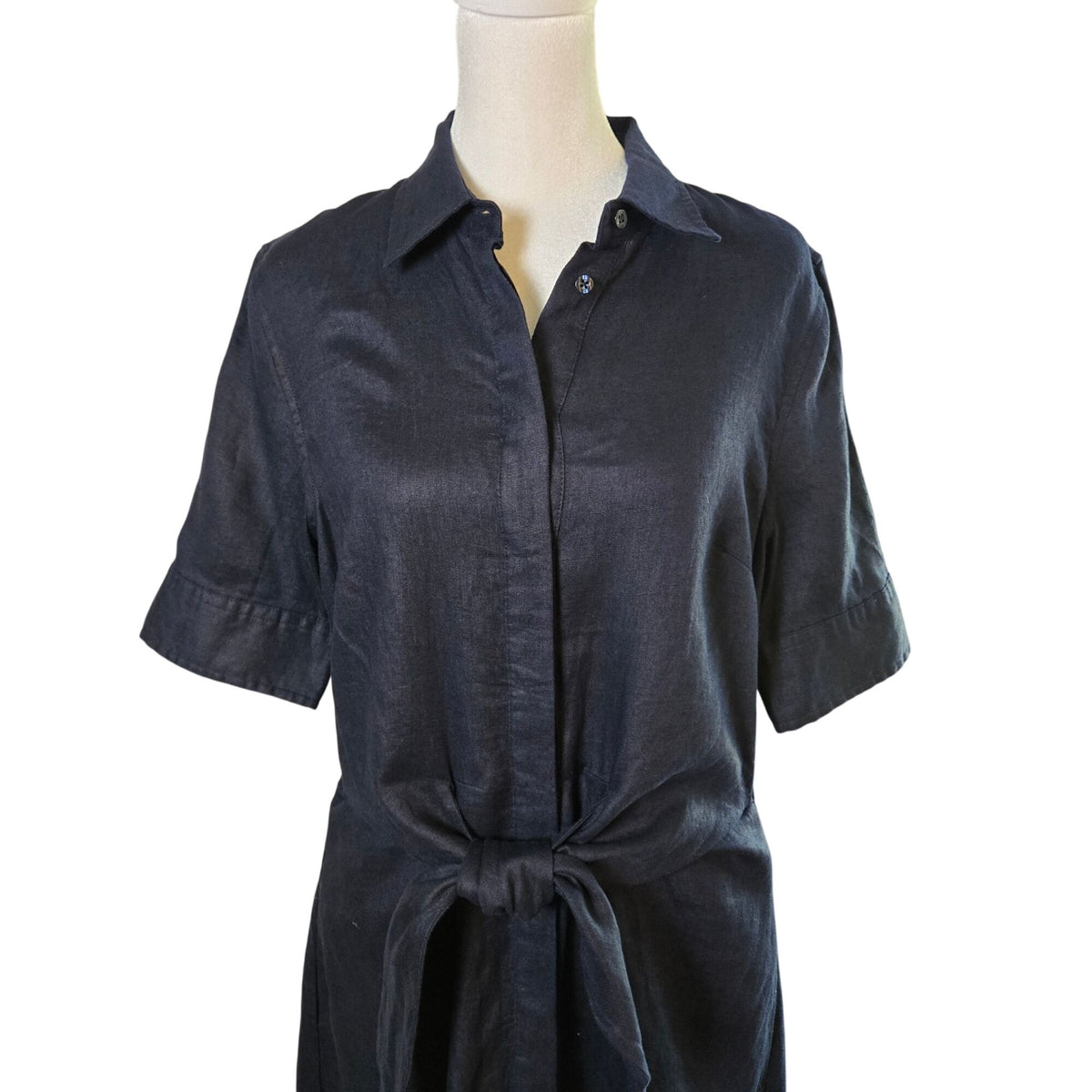 Lauren Ralph Lauren Wakana 100% Linen Belted Shirt Dress Size 6