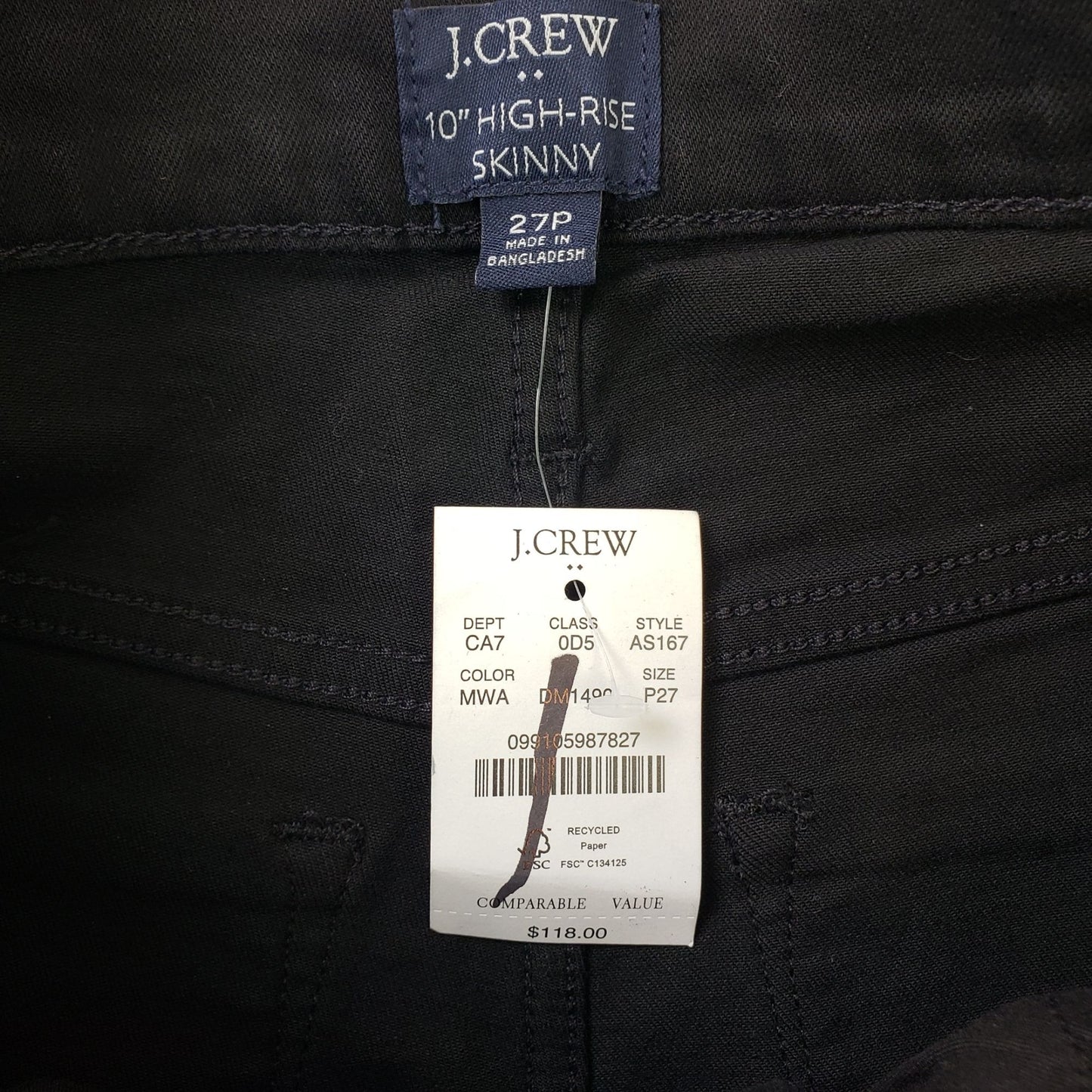 NWT J. Crew Factory 10" Skinny High Rise Jeans Size 27 Petite