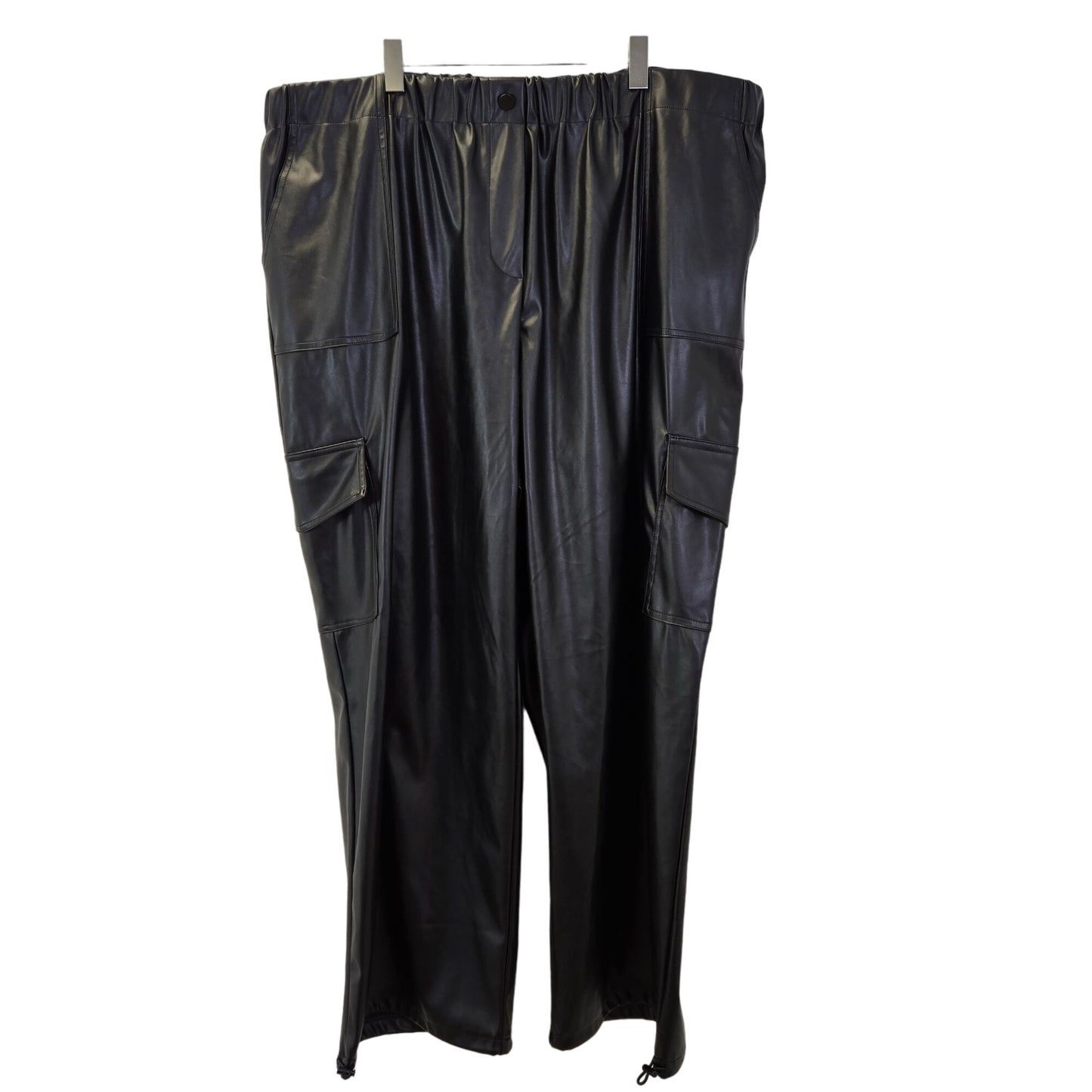 And Now This Vegan Leather Wide Leg Cargo Pants Size 24W