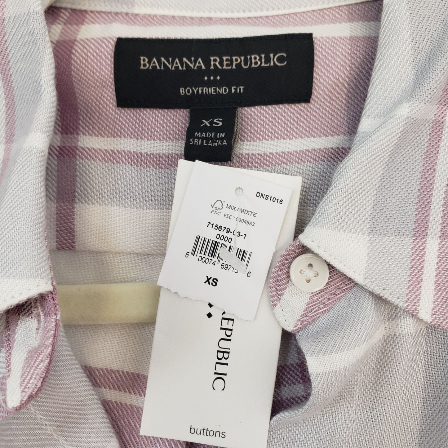 NWT Banana Republic Factory Boyfriend Fit Button Down Shirt Size XS