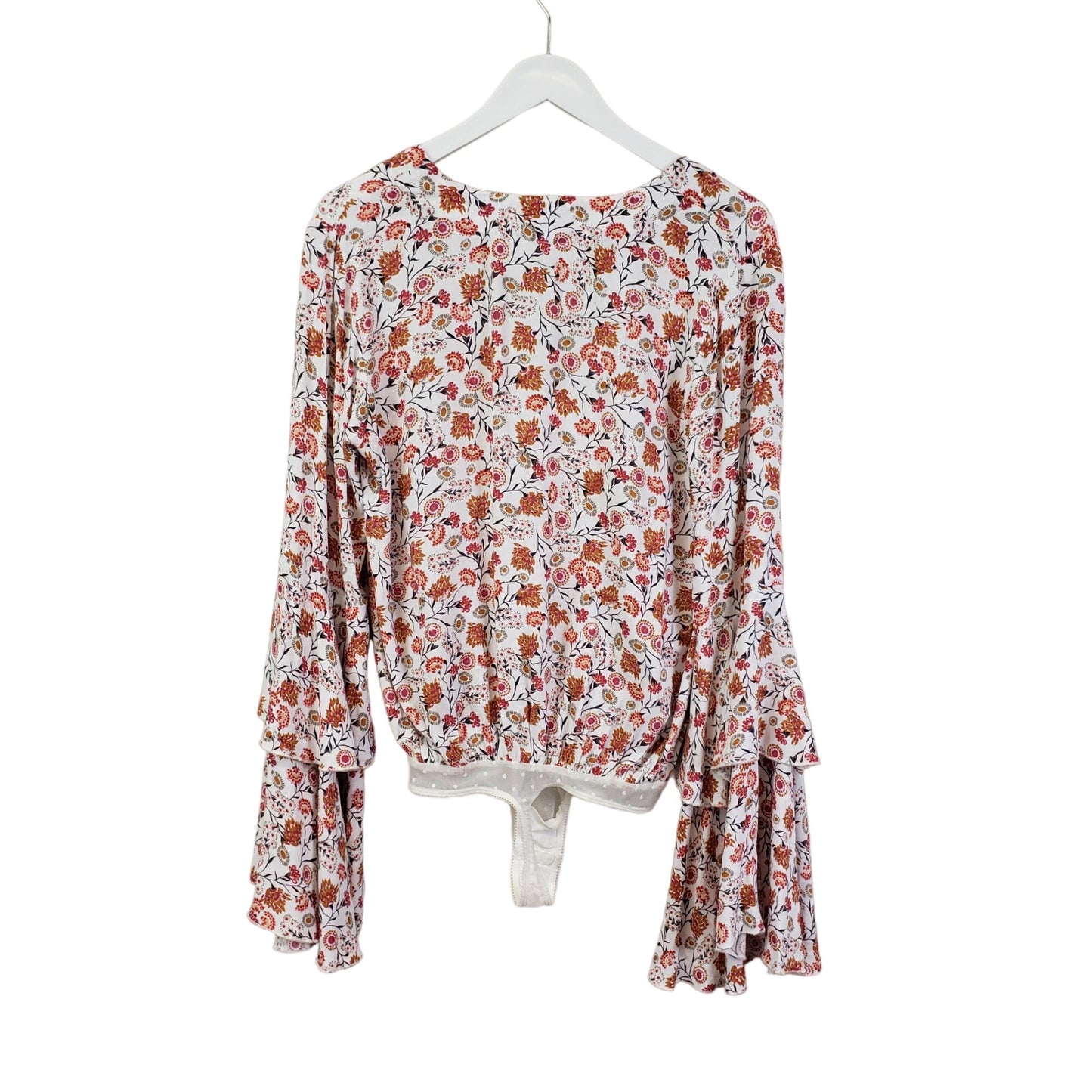 Intimately Free People Dainty Floral Bell Sleeve Bodysuit Size XS/S