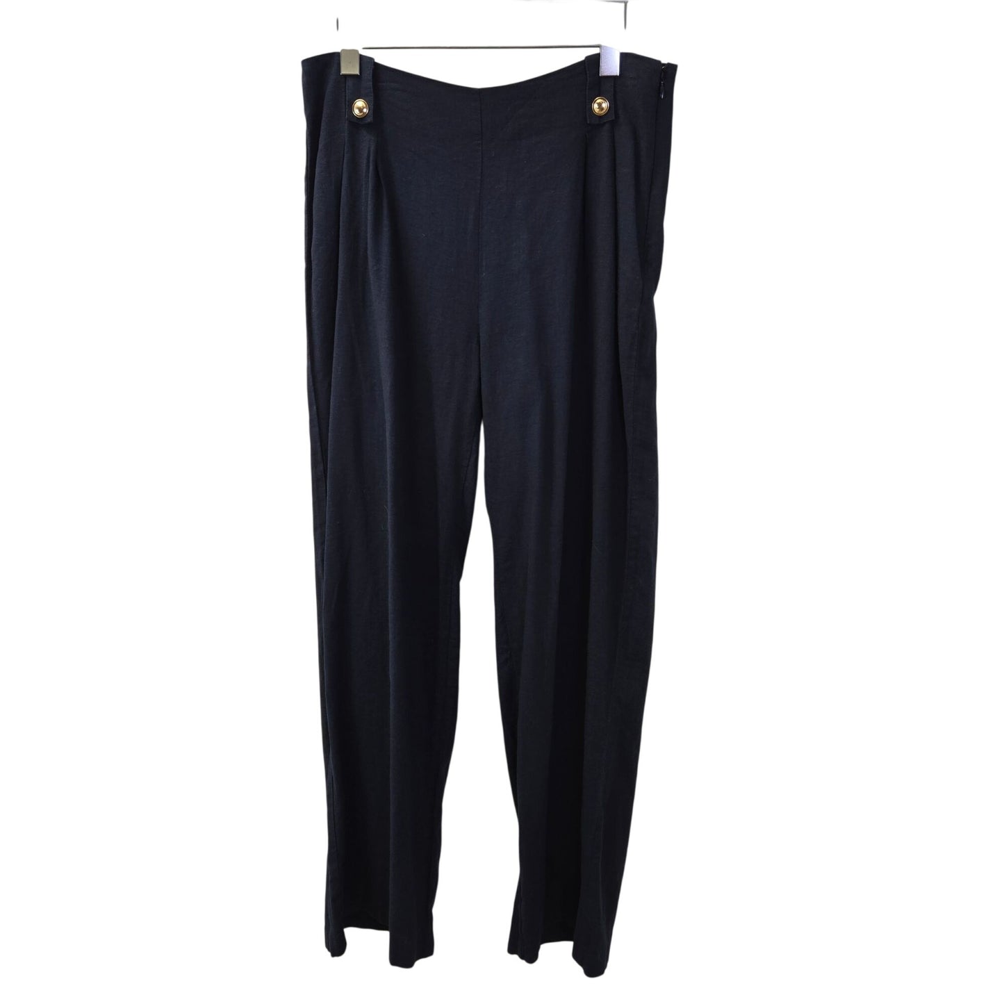 Michael Michael Kors Linen & Viscose Blend Wide Leg Sailor Inspired Pants Size 8