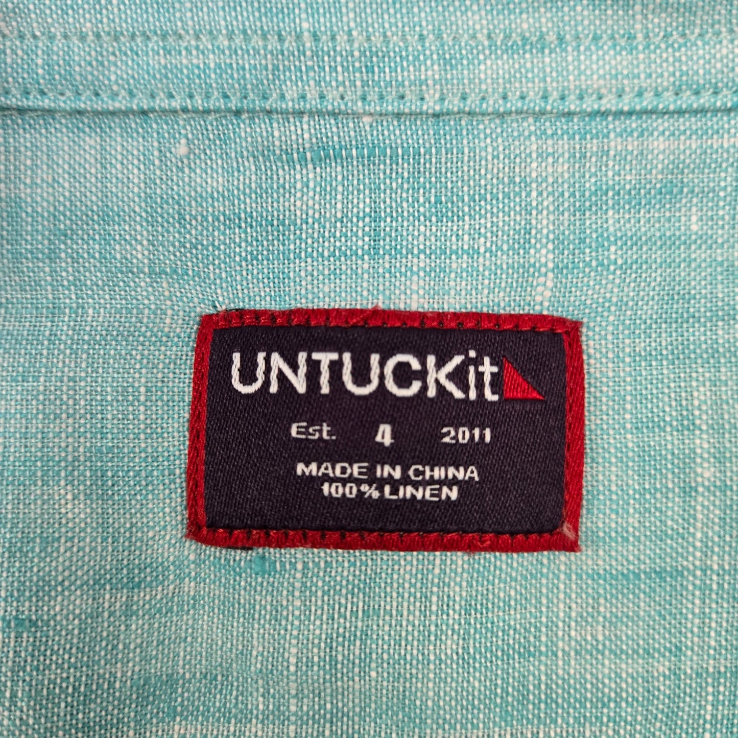 NWT UNTUCKit 100% Linen Monthelie Long Sleeve Button Down Shirt Size 4