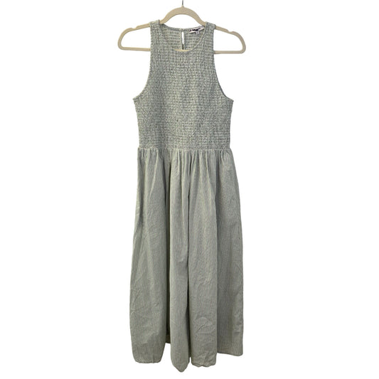 NWT Madewell Selena Smocked Crinkle Poplin Midi Dress Size XS