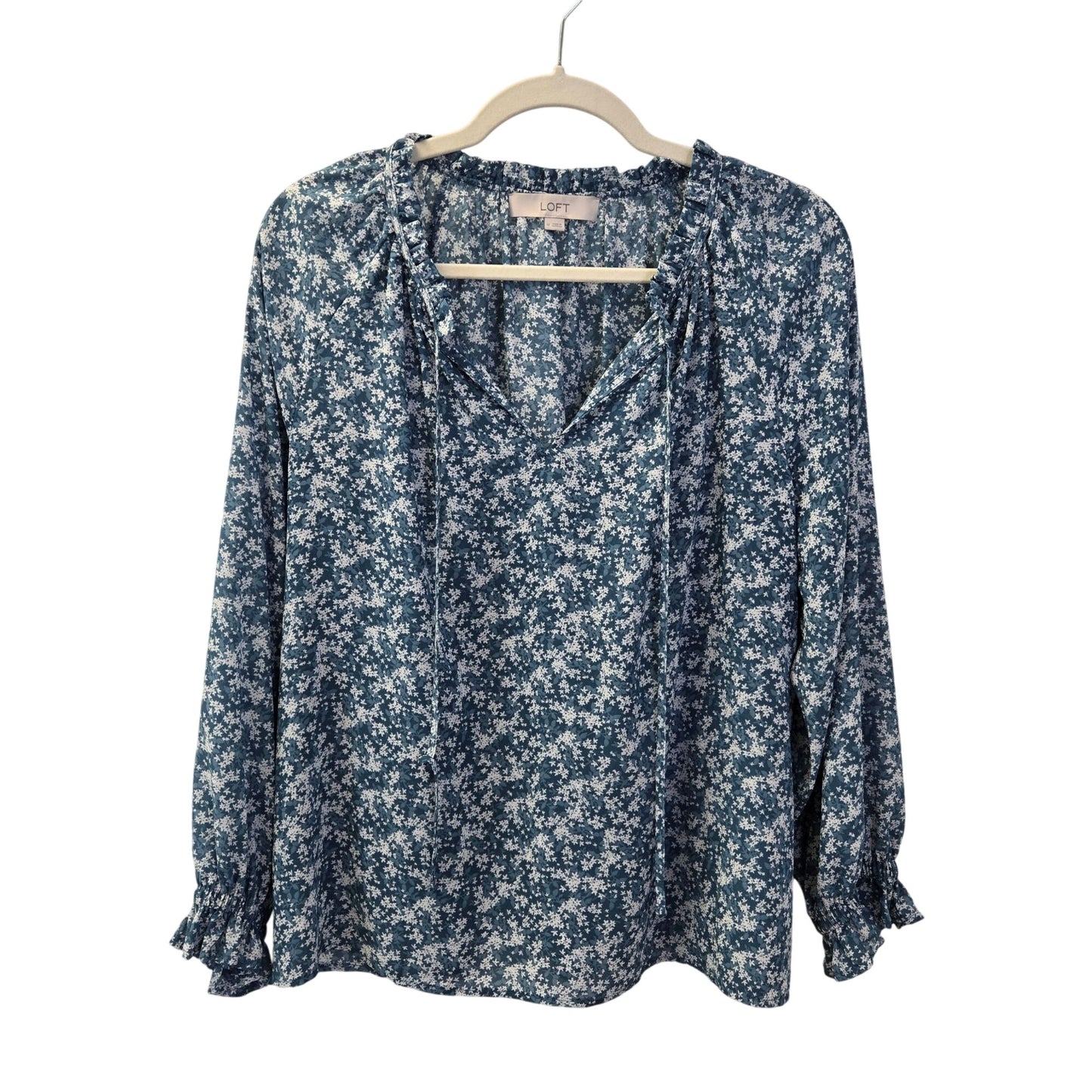 Loft Floral Peasant Blouse Size Medium